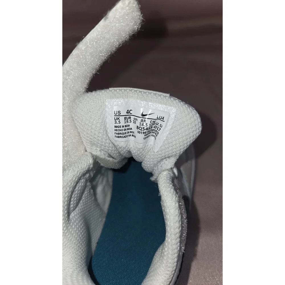 NIKE Court Borough Low 2 SE Summit White/Valerian Blue Baby Sz 3.5